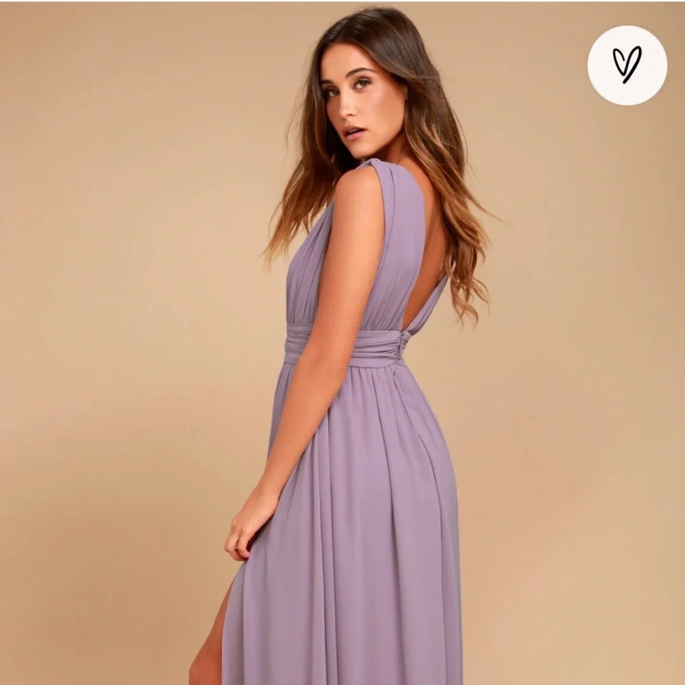 Look like a goddess! flowy Maxi Purple Gown - Picture 5 of 7